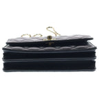 Chanel Quilted Coco Handle Chain Wallet Pearl Mini Shoulder Bag Black Lambskin — view 4