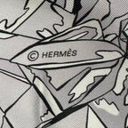 Hermes Scarf Silk Carre 90 la Vallee de Cristal Gray — view 8