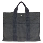 Hermes Her Line MM Gray Silver Polyamide Polyester Tote
