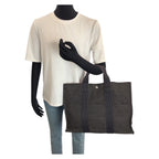 Hermes Her Line MM Gray Silver Polyamide Polyester Tote — view 7