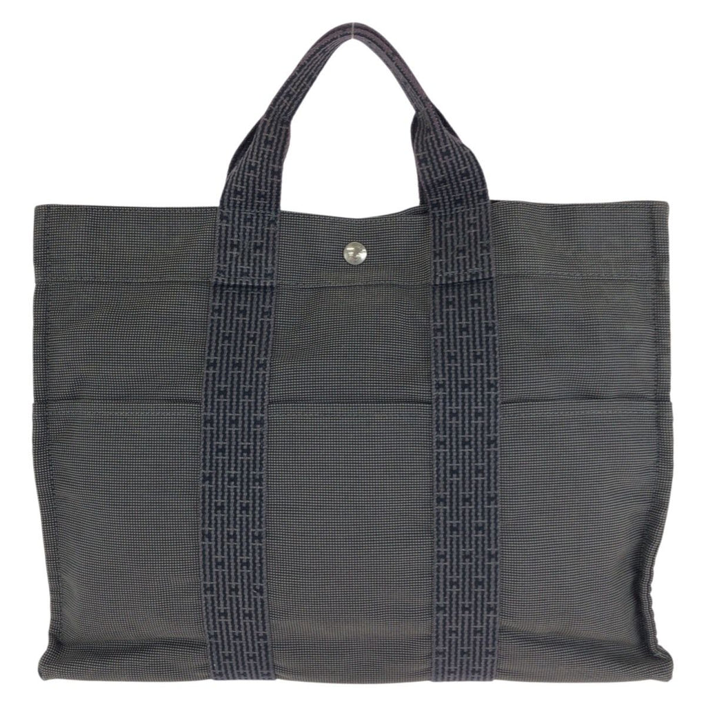 Hermes Her Line MM Gray Silver Polyamide Polyester Tote — view 2