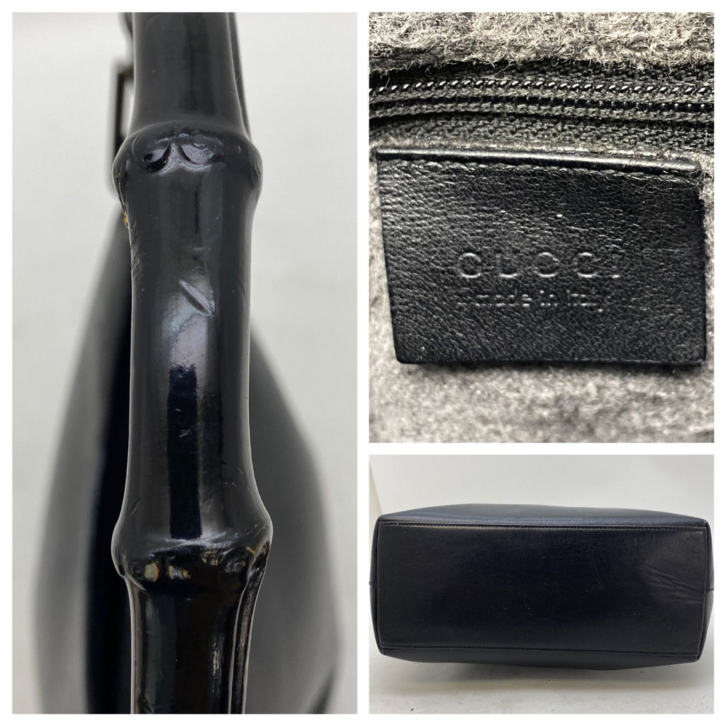 Gucci Handbag Bamboo Leather Black Business GG — view 4