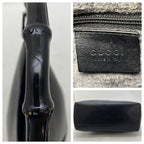 Gucci Handbag Bamboo Leather Black Business GG — view 4