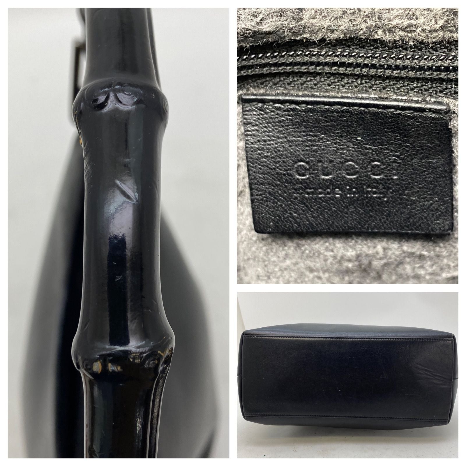 Gucci Handbag Bamboo Leather Black Business GG — view 4