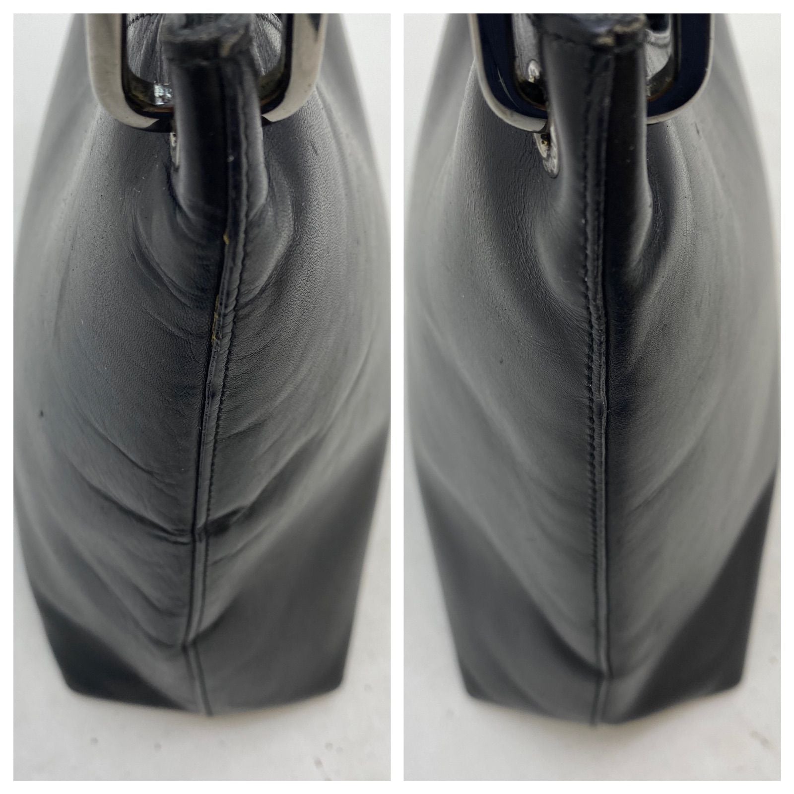Gucci Handbag Bamboo Leather Black Business GG — view 6