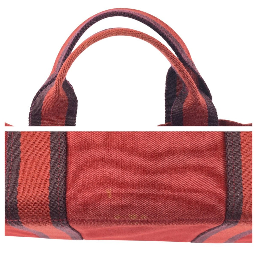 Hermes Fourre Tout MM Red Silver Canvas Tote — view 6