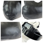 Prada Black Silver Leather Shoulder Bag — view 6