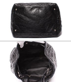 Chanel Leather Shoulder Bag Drawstring Quilted Silver on the Road — view 3