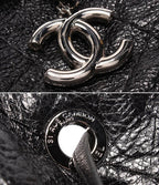 Chanel Leather Shoulder Bag Drawstring Quilted Silver on the Road — view 6