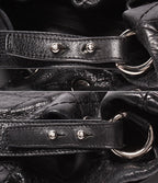 Chanel Leather Shoulder Bag Drawstring Quilted Silver on the Road — view 7