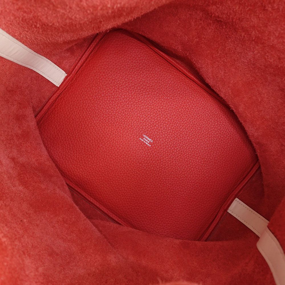 Hermes Picotin Lock GM 26 Touch Taurillon Clemence Swift Rouge Tomato Handbag — view 6