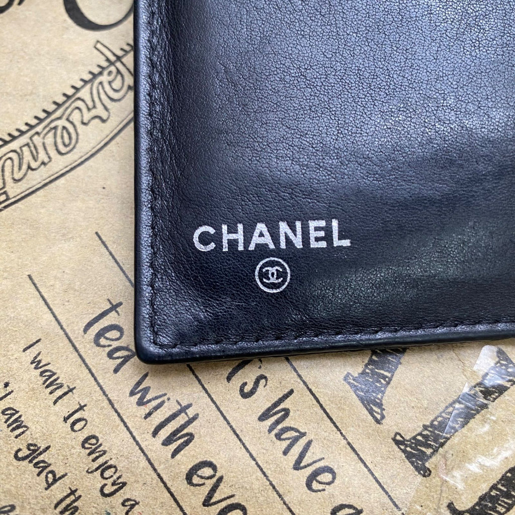 Chanel Wallet Trifold Leather CC Logo Card Pass Case Billfold Coin — view 5