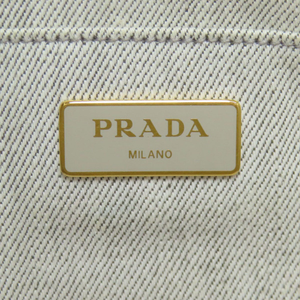 Prada Canapa Mini 2-Way Handbag Denim — view 6