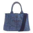 Prada Canapa Mini 2-Way Handbag Denim