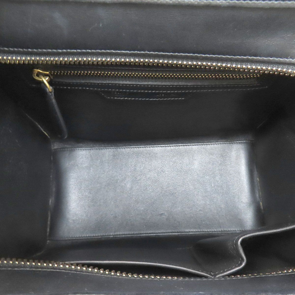 Celine Luggage Micro Handbag Leather Canvas — view 5