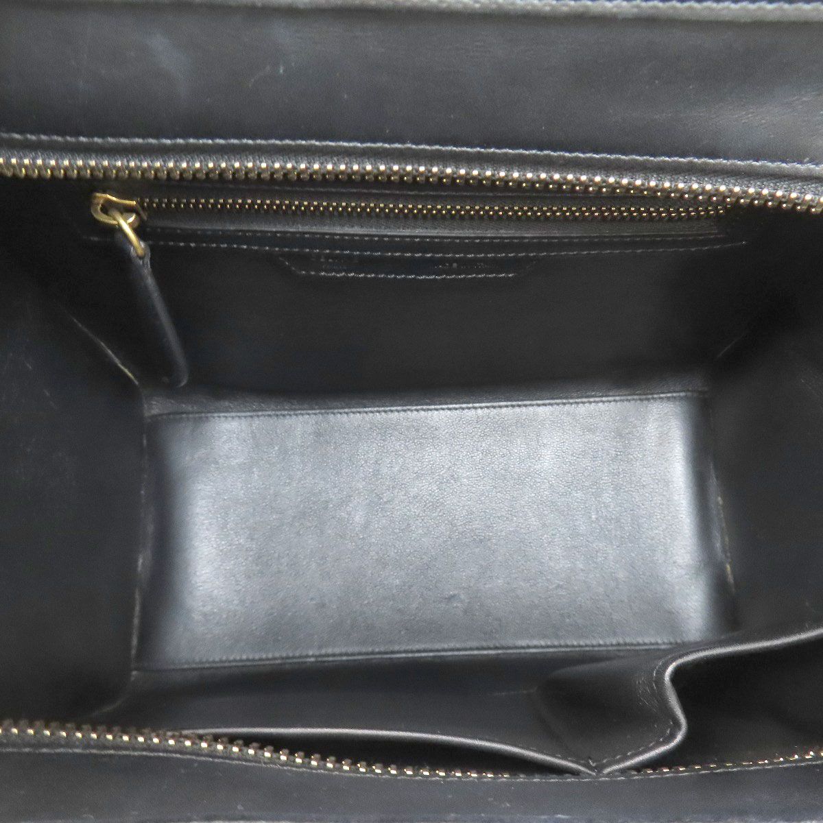 Celine Luggage Micro Handbag Leather Canvas — view 5