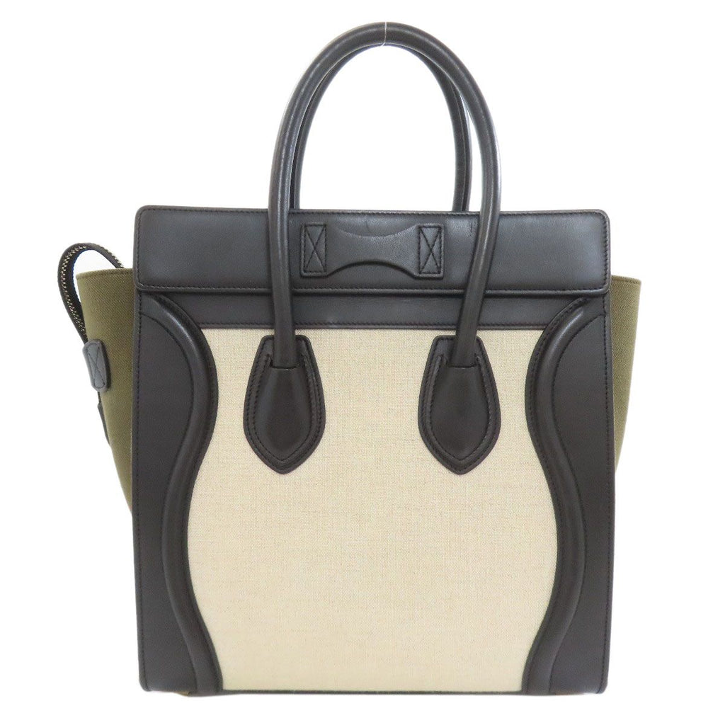 Celine Luggage Micro Handbag Leather Canvas — view 2