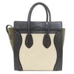Celine Luggage Micro Handbag Leather Canvas — view 2