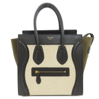 Celine Luggage Micro Handbag Leather Canvas