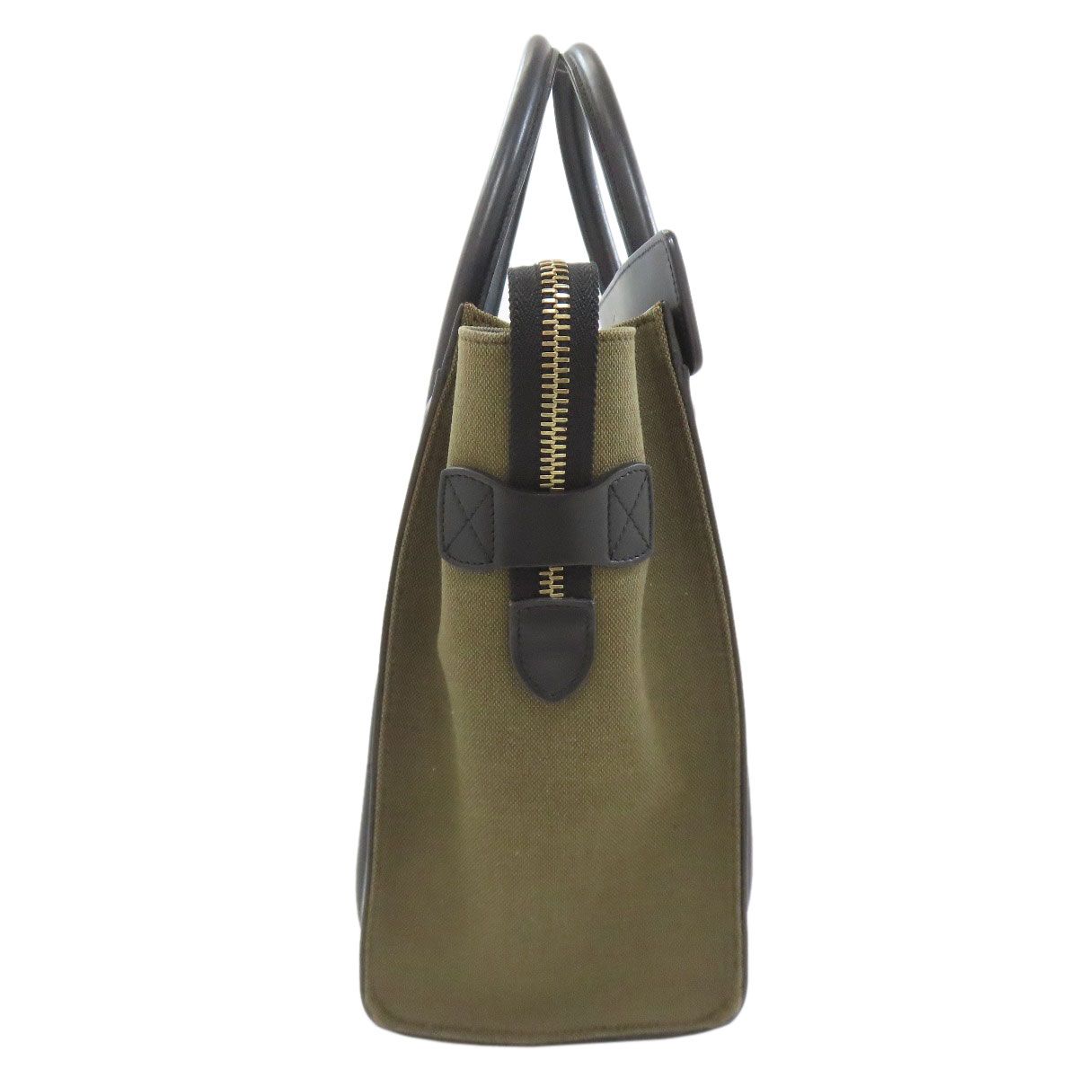 Celine Luggage Micro Handbag Leather Canvas — view 3