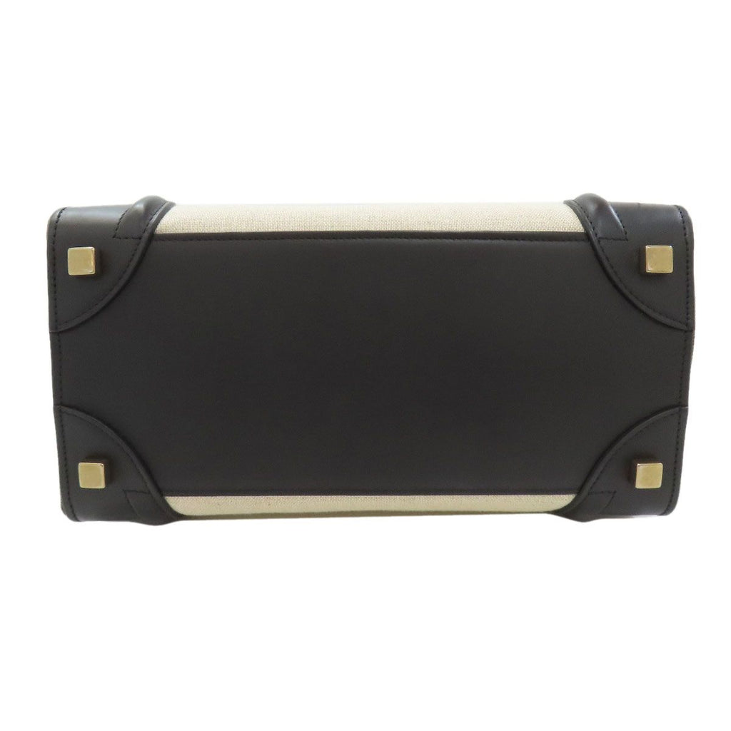 Celine Luggage Micro Handbag Leather Canvas — view 4