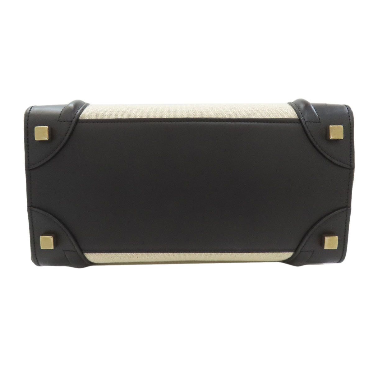 Celine Luggage Micro Handbag Leather Canvas — view 4