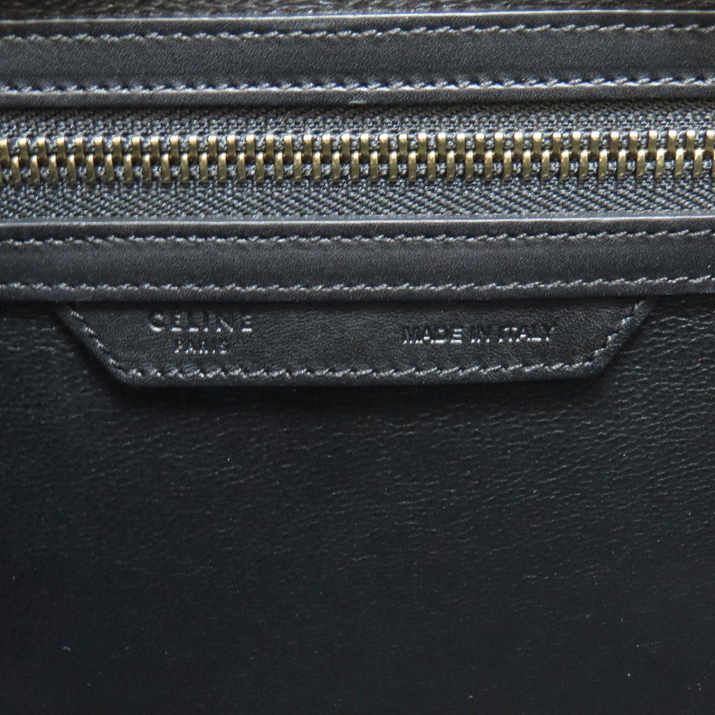 Celine Luggage Micro Handbag Leather Canvas — view 6