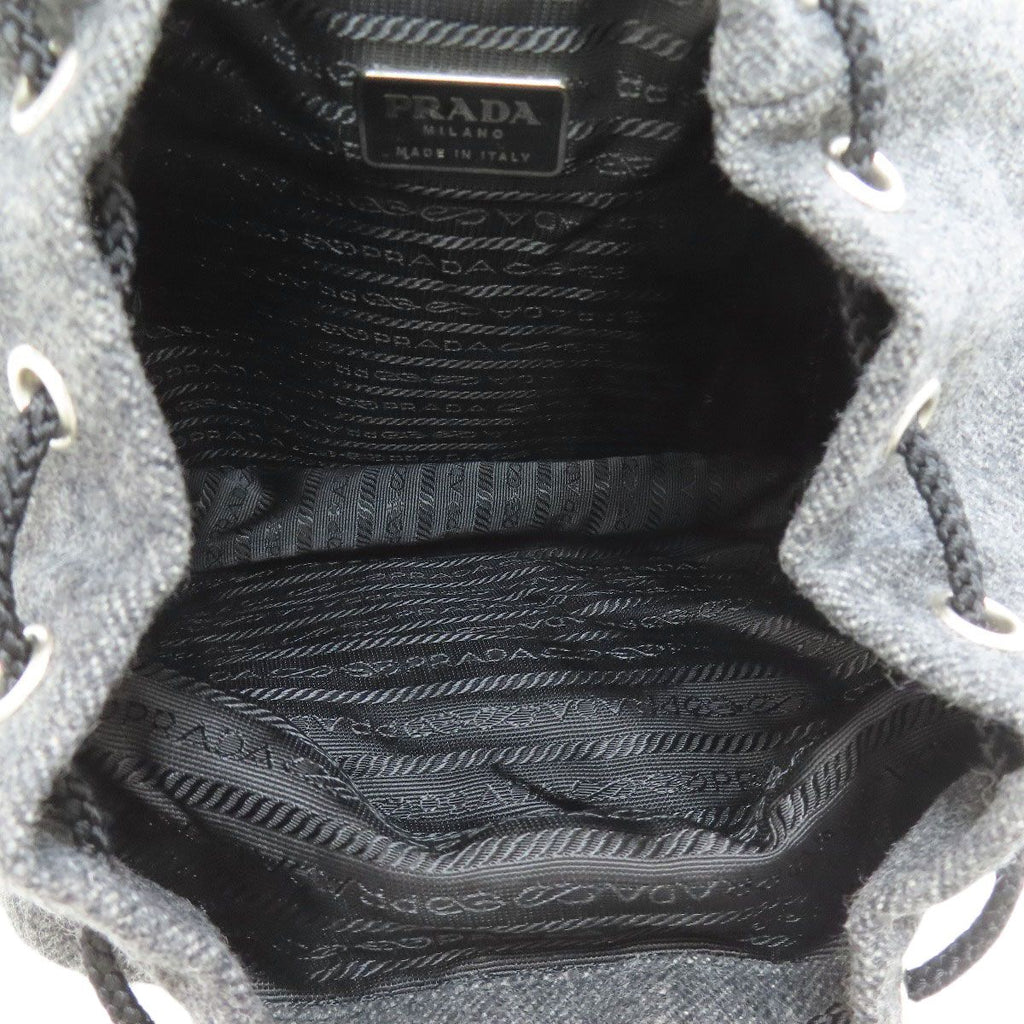 Prada Logo Backpack Wool — view 5