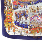 Hermes Carre 90 Grand Cortege A' Moscou Moscow March Scarf Silk Navy Multicolor — view 4