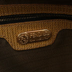 Fendi Tote Zebra 2-Way Brown Yellow Canvas Leather Handbag — view 4