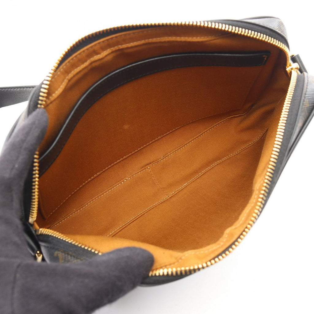 Celine Shoulder Bag Triomphe Black Canvas Leather — view 3