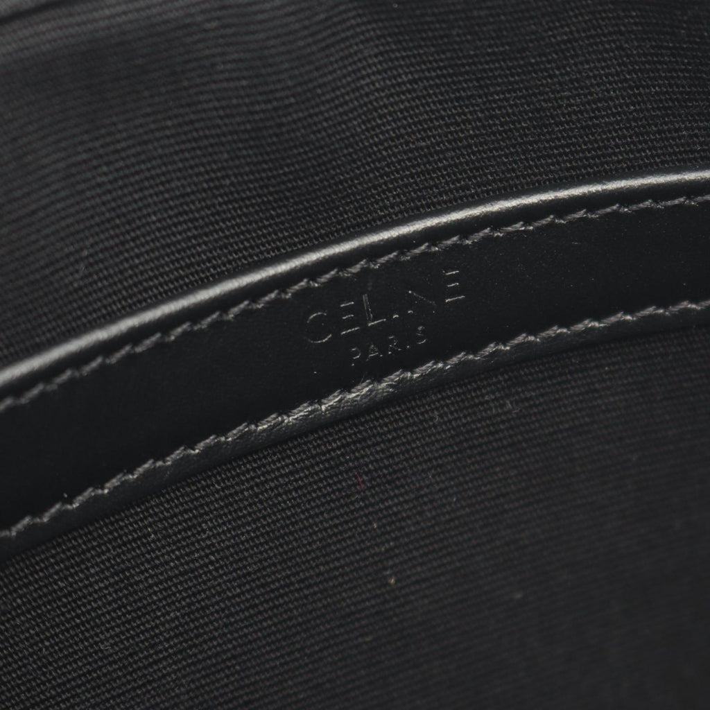 Celine Shoulder Bag Triomphe Black Canvas Leather — view 4
