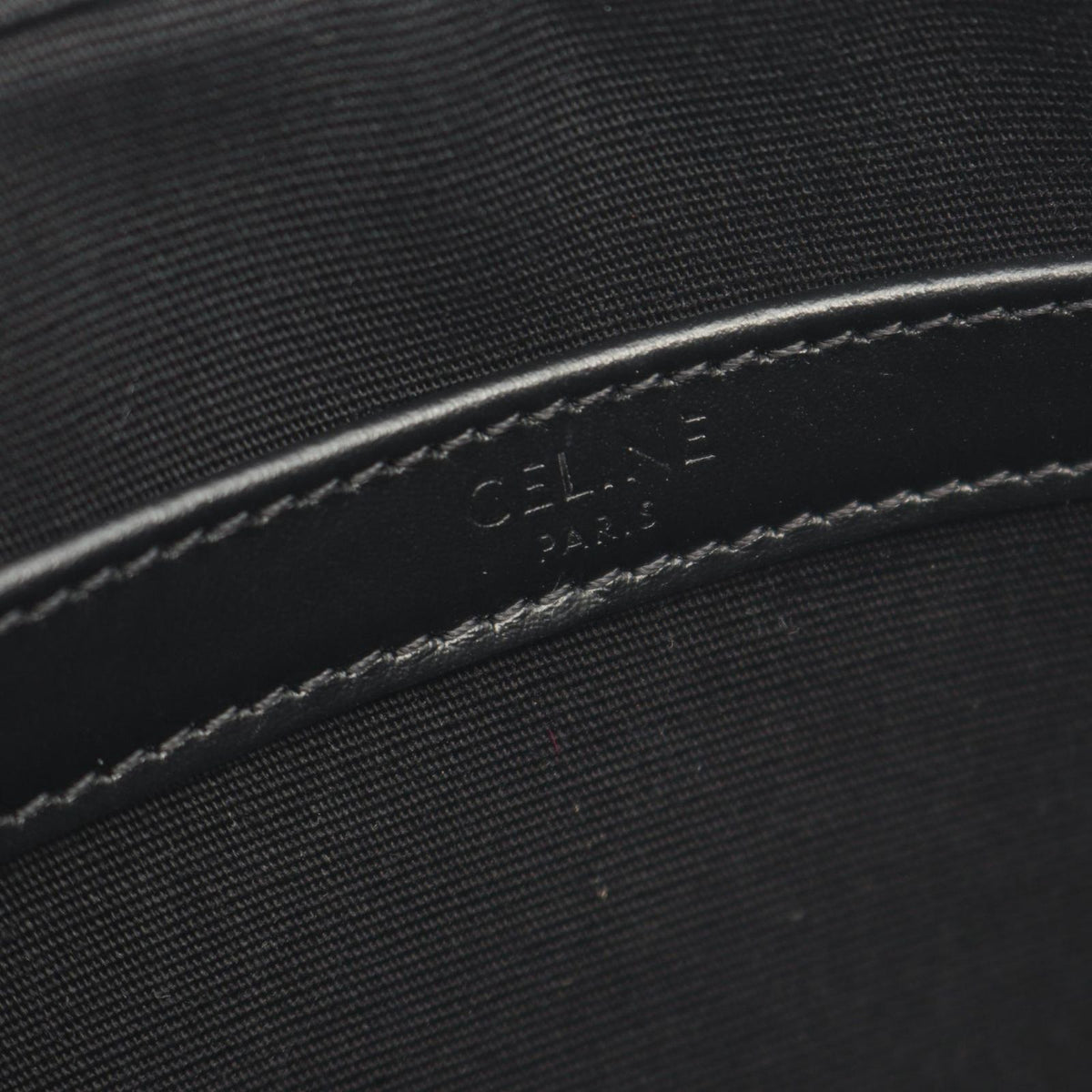 Celine Shoulder Bag Triomphe Black Canvas Leather — view 4