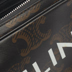 Celine Shoulder Bag Triomphe Black Canvas Leather — view 6