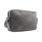 Celine Shoulder Bag Triomphe Black Canvas Leather — view 2