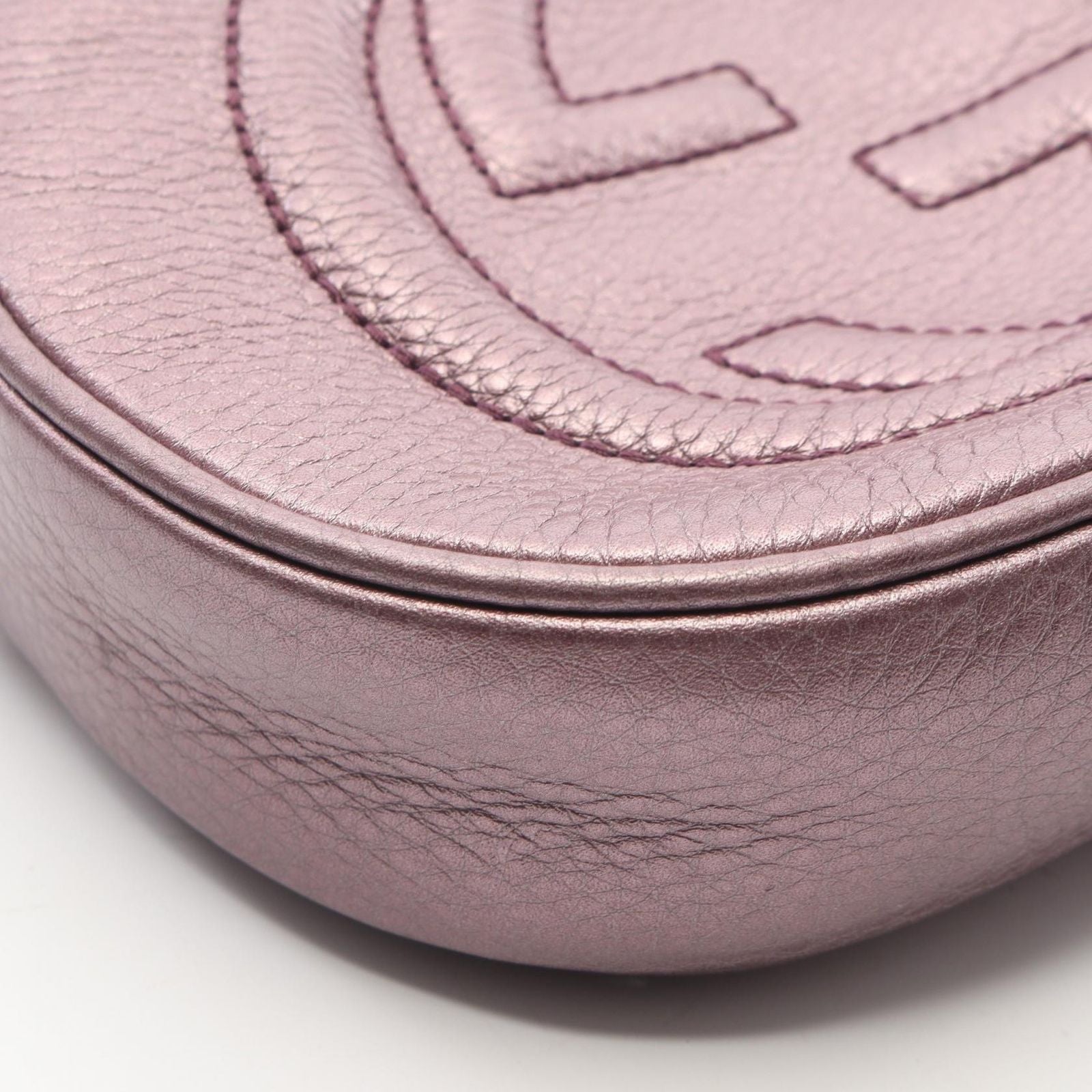 Gucci Shoulder Bag Soho Tassel Metallic Purple Leather Mini Chain — view 5
