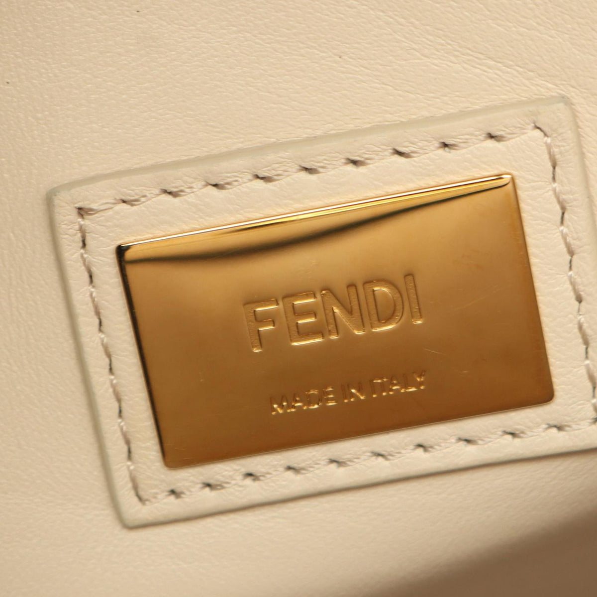 Fendi Handbag Peekaboo Regular Goods Mon Star Eye 2-Way Cream Black Leather — view 4