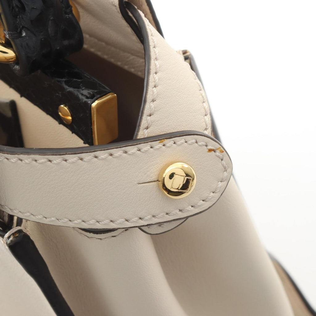 Fendi Handbag Peekaboo Regular Goods Mon Star Eye 2-Way Cream Black Leather — view 8