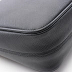 Prada Shoulder Bag Saffiano Travel Black Leather Triangle Logo — view 5
