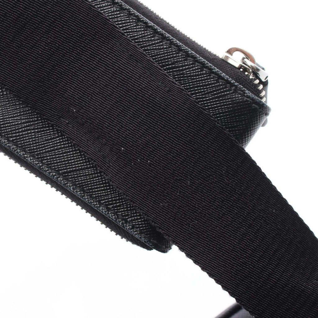 Prada Shoulder Bag Saffiano Travel Black Leather Triangle Logo — view 6
