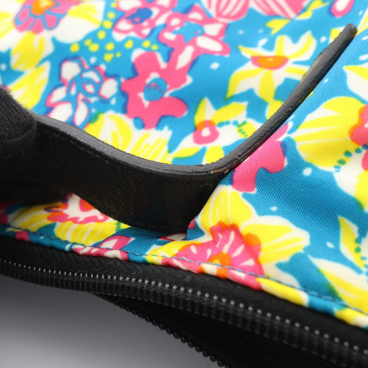 Prada Tote Tessutat Floral 2-Way Multi Nylon Saffiano Leather Triangle Logo — view 7