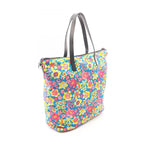 Prada Tote Tessutat Floral 2-Way Multi Nylon Saffiano Leather Triangle Logo — view 2