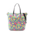 Prada Tote Tessutat Floral 2-Way Multi Nylon Saffiano Leather Triangle Logo