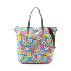 Prada Tote Tessutat Floral 2-Way Multi Nylon Saffiano Leather Triangle Logo