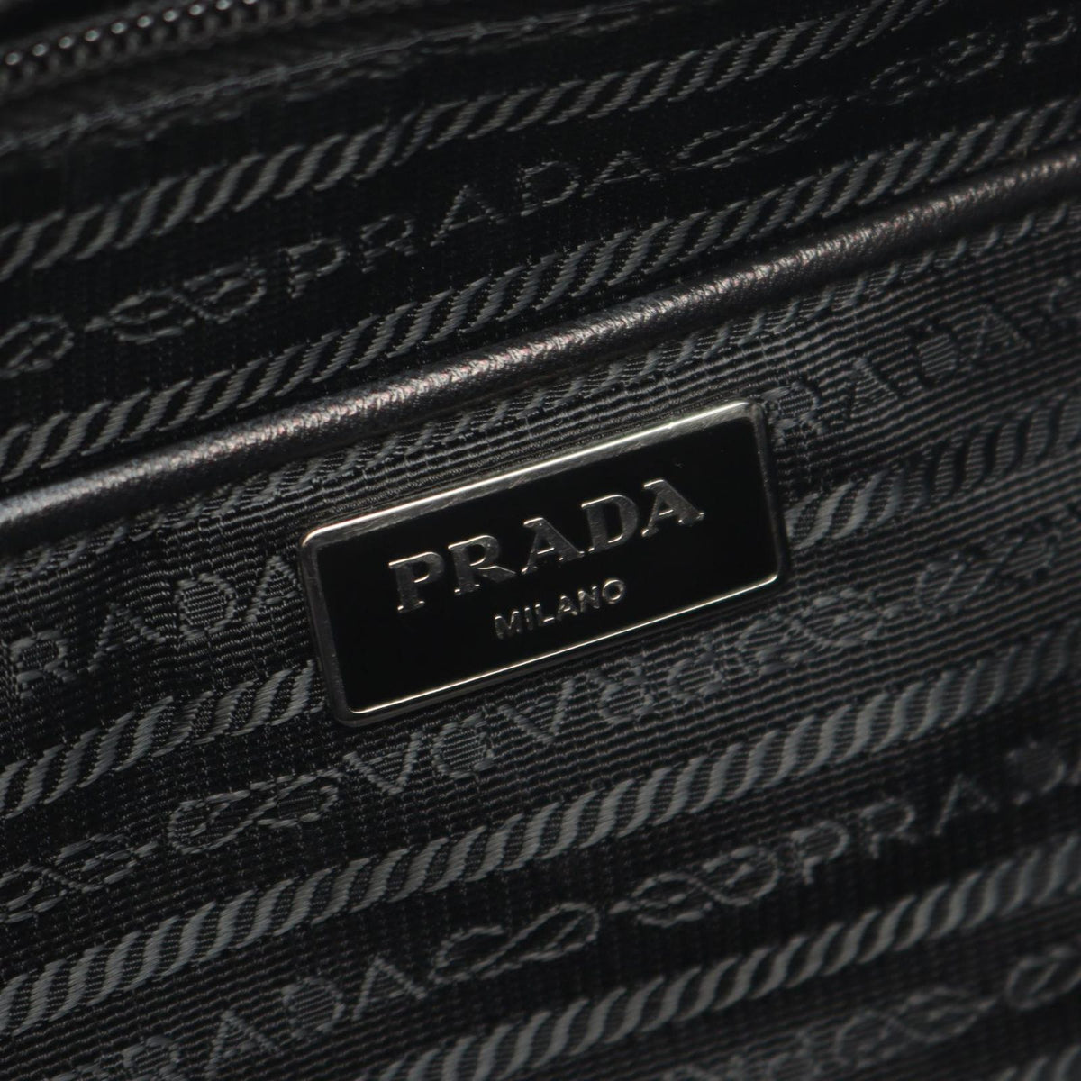 Prada Tote Tessutat Floral 2-Way Multi Nylon Saffiano Leather Triangle Logo — view 4