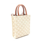 Celine Handbag Mini Vertical Cabas Triomphe 2-Way Ivory Brown Canvas Leather — view 2
