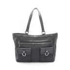 Gucci Tote Abbey GG Pattern Black Nylon Leather