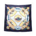 Hermes Scarf Carre 90 Cavaliers Peuls Navy Silk