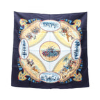 Hermes Scarf Carre 90 Cavaliers Peuls Navy Silk