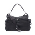 Prada Shoulder Bag Explora Re-Nylon Black Nylon Saffiano Leather